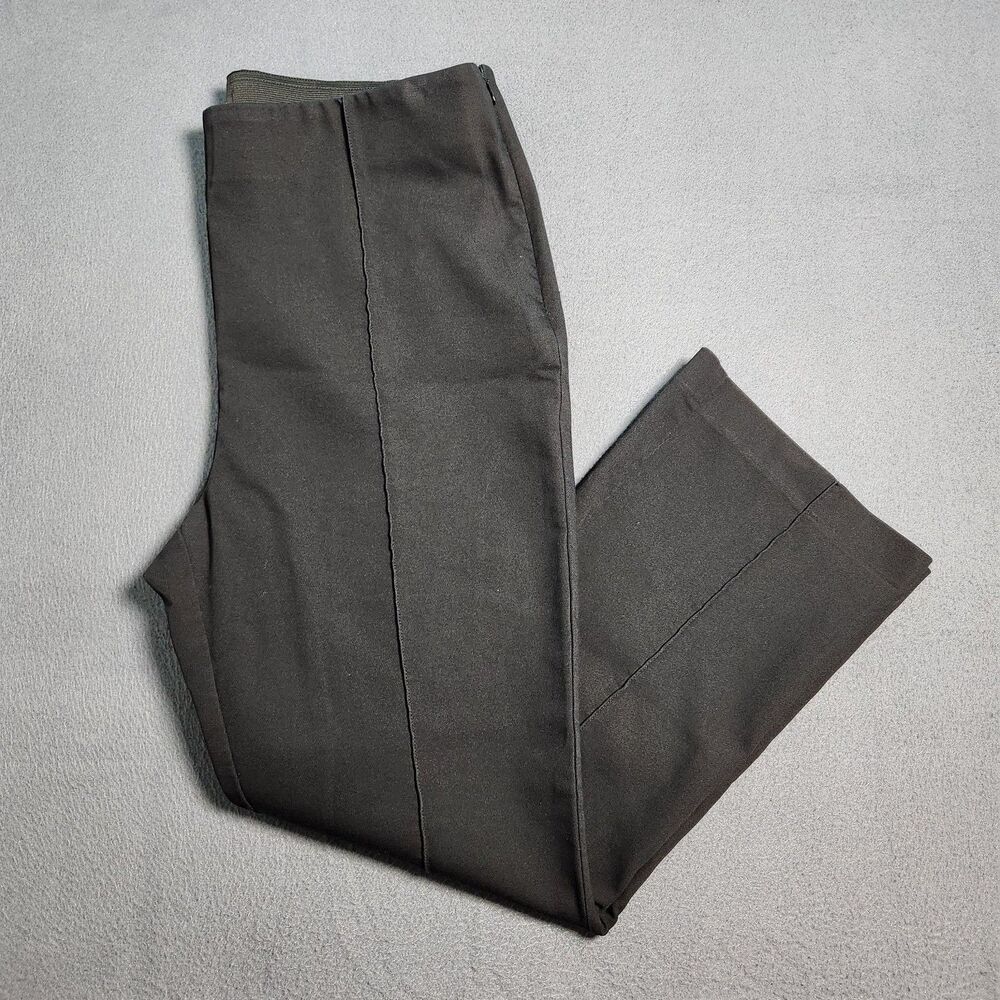 LOFT Women 12 Black High Waist Straight Leg Pintucked Dress Pants
